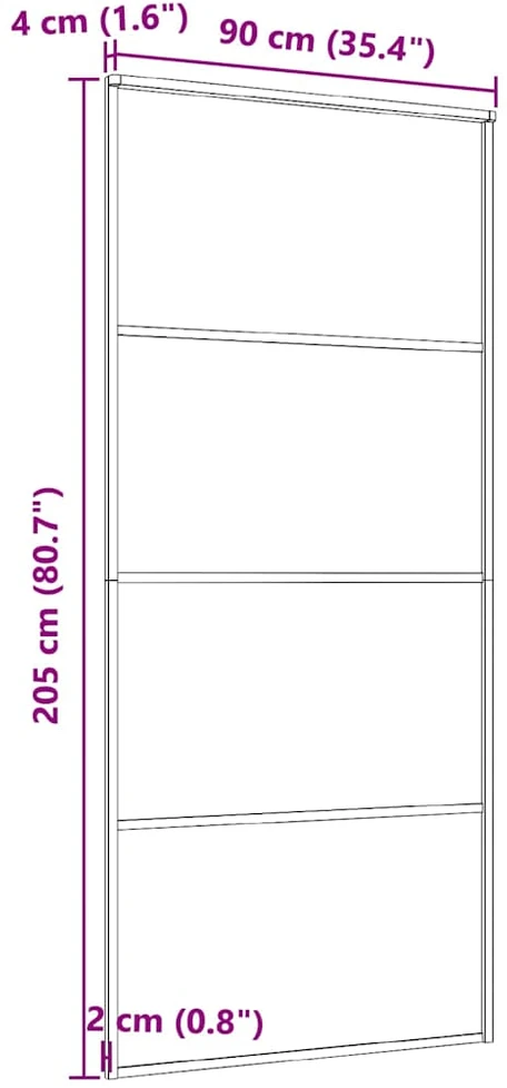 Stumdomos durys, juodos, 90x205cm, aliuminis ir ESG stiklas
