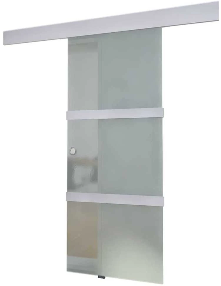 Stumdomos durys, stiklas ir aliuminis, 178 cm, sidabro spalvos