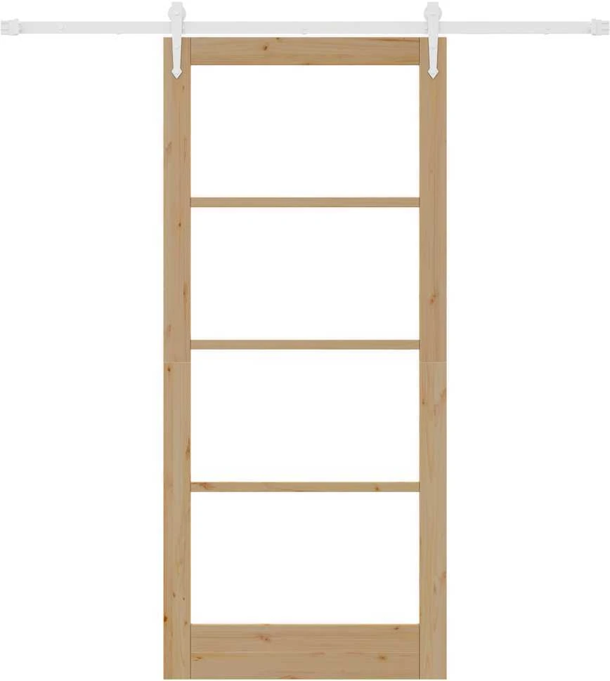 Slankios durys 93 x 211 cm Tvirtos pušies mediena ir stiklas