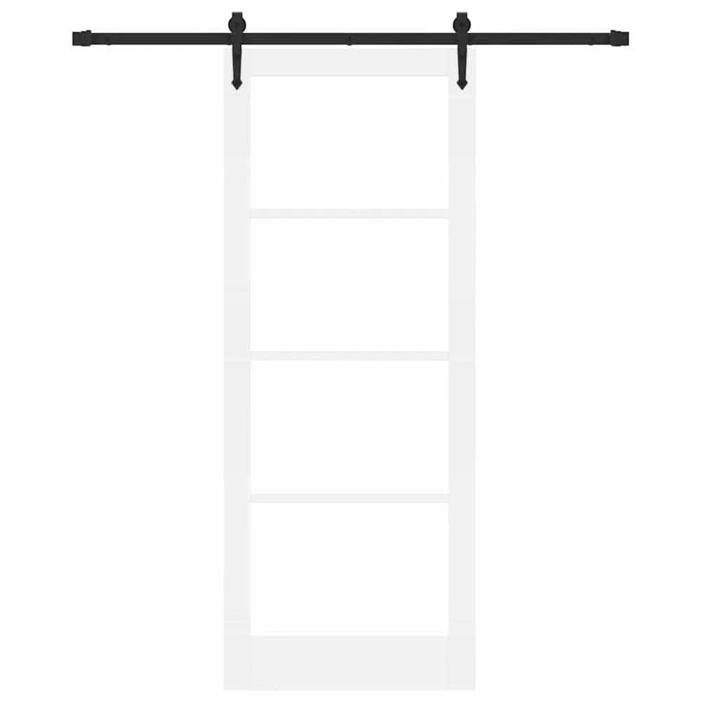 Slankios durys 83 x 211 cm Tvirtos pušies mediena ir stiklas