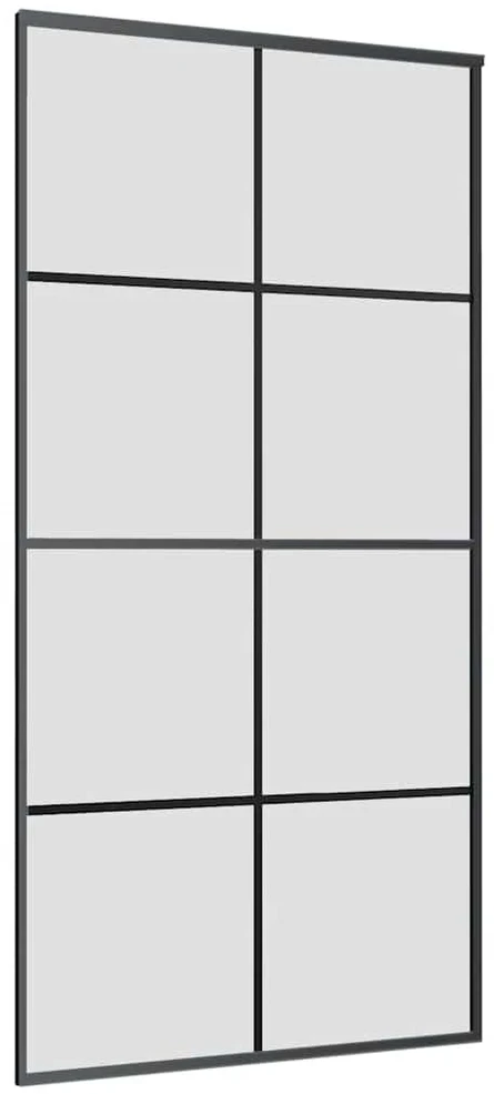 Stumdomos durys su furnitūra, juodos, 102,5x205 cm, ESG stiklas