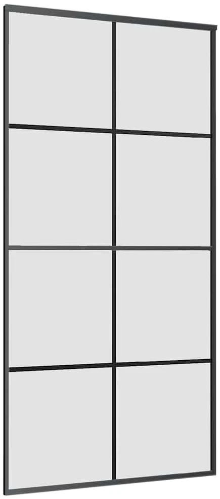 Stumdomos durys su furnitūra, juodos, 102,5x205 cm, ESG stiklas