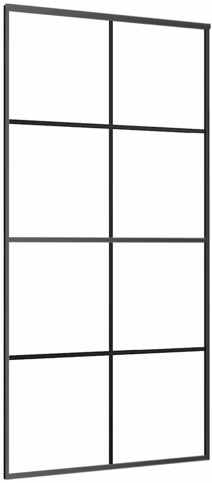 Stumdomos durys su furnitūra, juodos, 102,5x205 cm, ESG stiklas