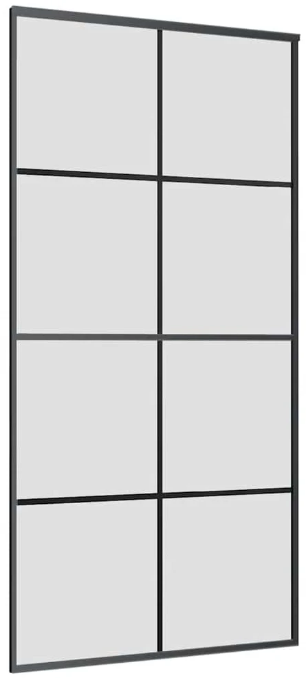 Stumdomos durys su furnitūra, juodos, 102,5x205 cm, ESG stiklas