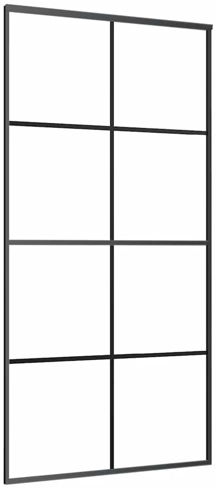 Stumdomos durys su furnitūra, juodos, 102,5x205 cm, ESG stiklas