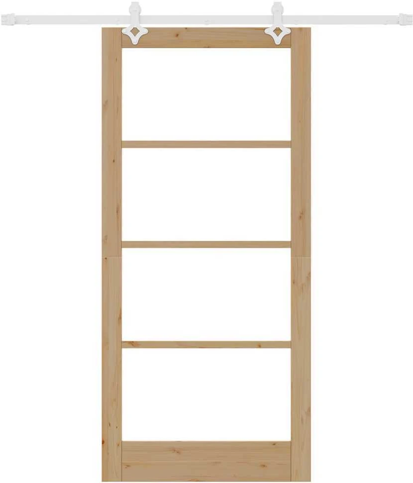 Slankios durys 93 x 202 cm Tvirtos pušies mediena ir stiklas