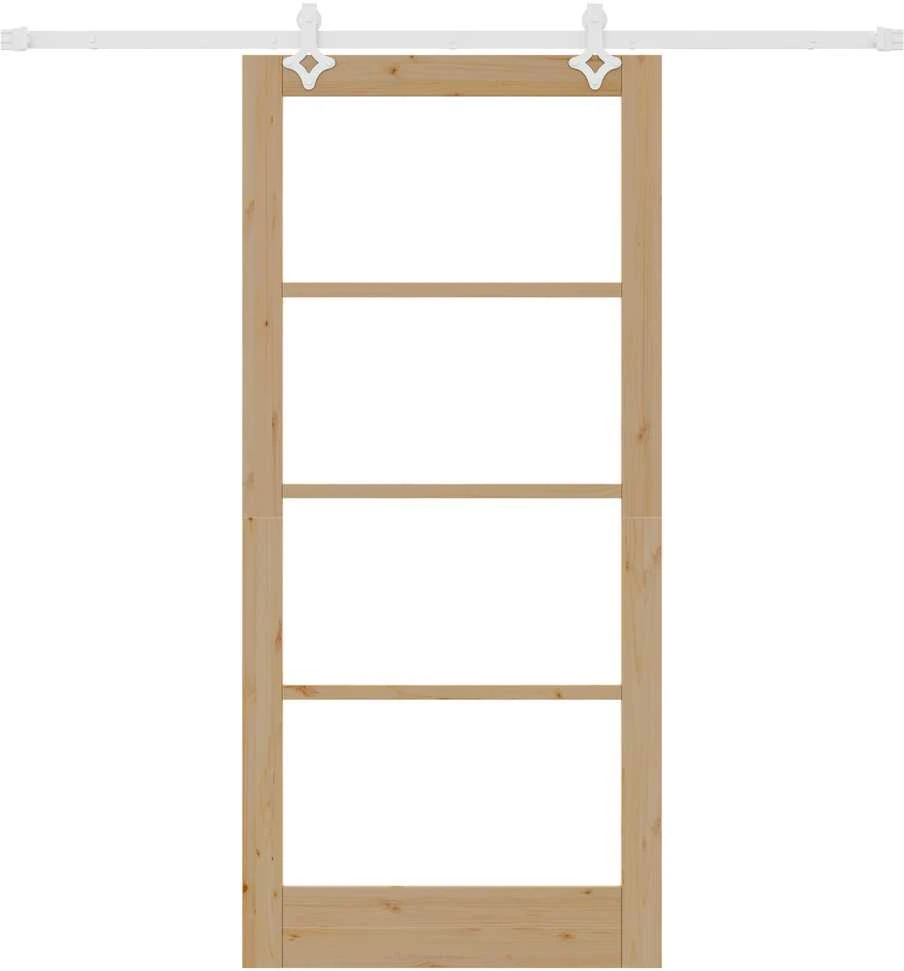 Slankios durys 93 x 202 cm Tvirtos pušies mediena ir stiklas