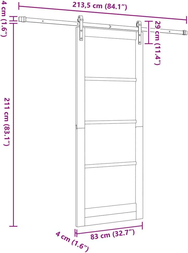 Slankios durys ORKDAL Balta 83 x 211 cm