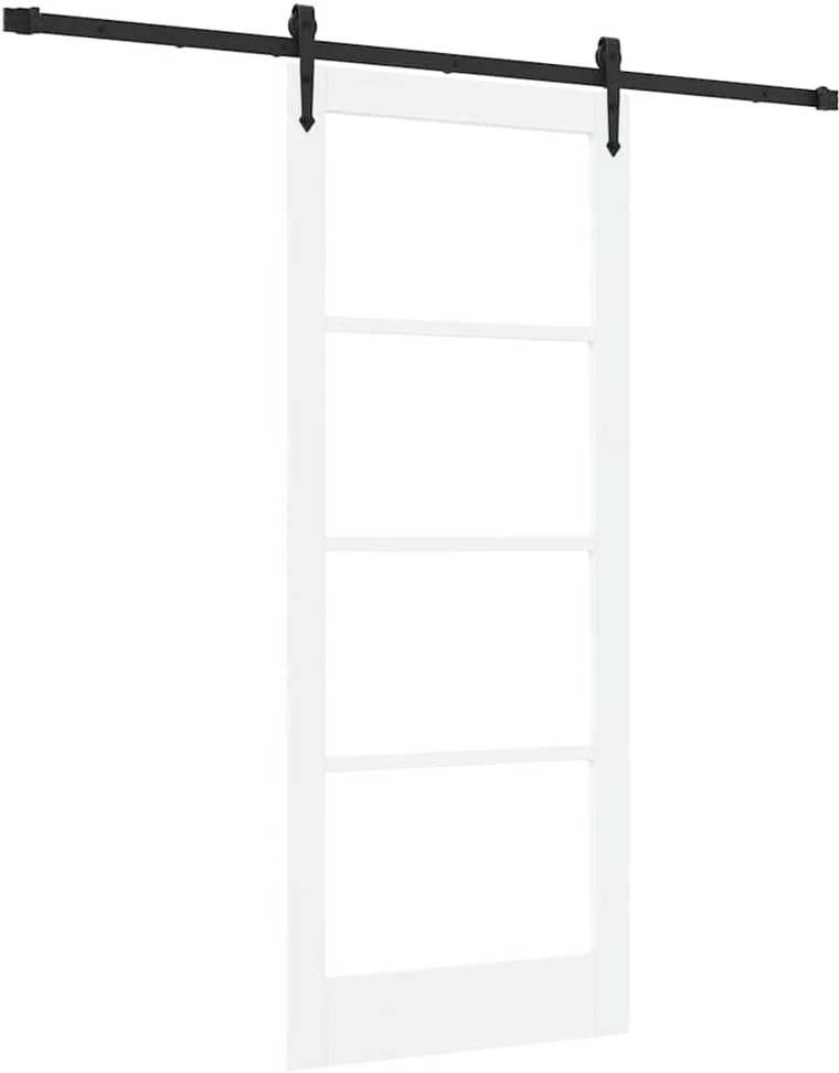 Slankios durys 83 x 202 cm Tvirtos pušies mediena ir stiklas