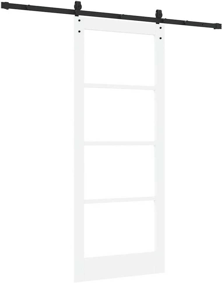 Slankios durys 83 x 202 cm Tvirtos pušies mediena ir stiklas