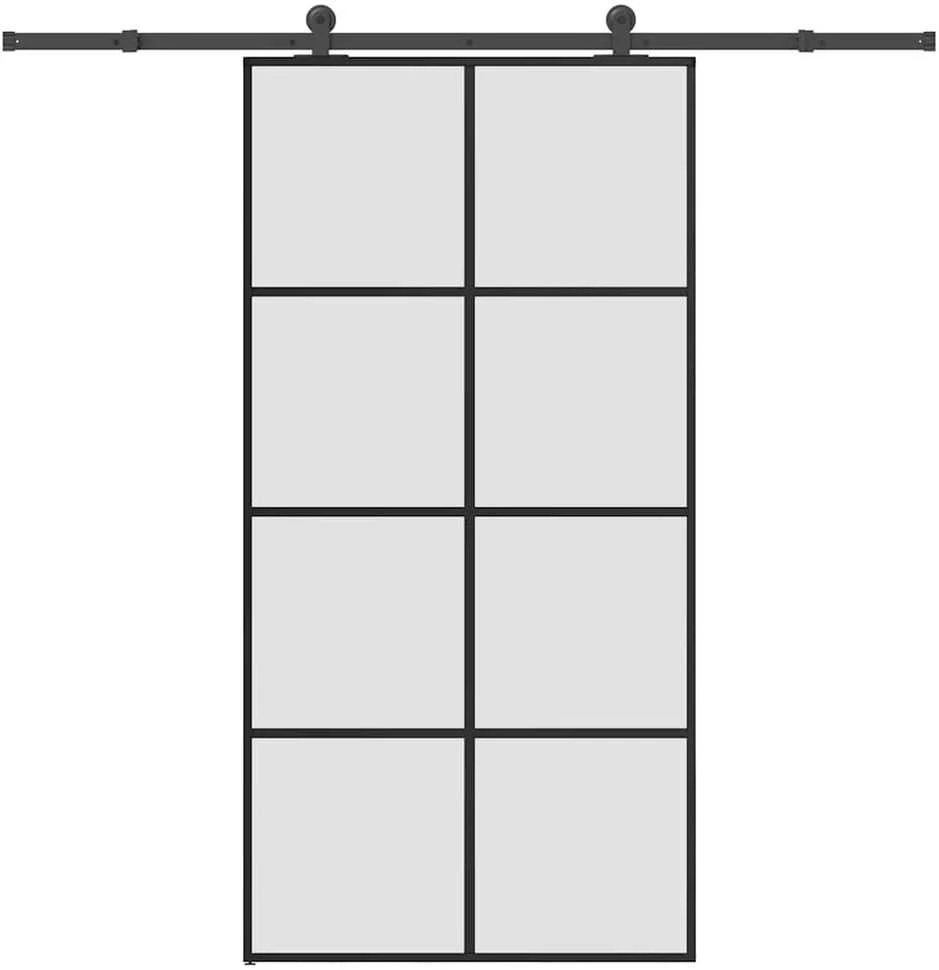 Stumdomos durys su įrangos rinkiniu, 102,5x205cm, ESG/aliuminis