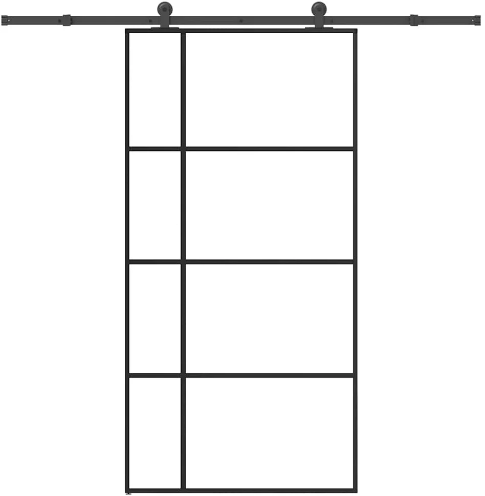 Stumdomos durys su įrangos rinkiniu, 102,5x205cm, ESG/aliuminis