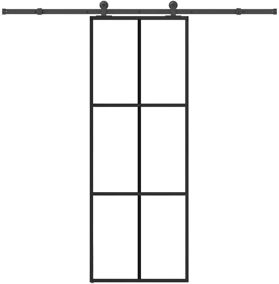 Stumdomos durys su įrangos rinkiniu, 76x205cm, ESG ir aliuminis