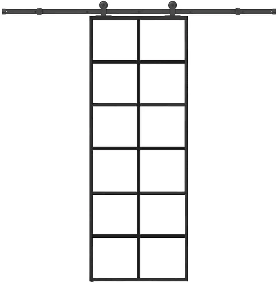 Stumdomos durys su įrangos rinkiniu, 76x205cm, ESG ir aliuminis