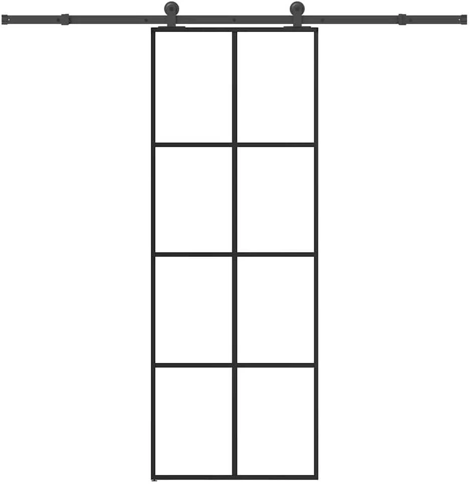 Stumdomos durys su įrangos rinkiniu, 76x205cm, ESG ir aliuminis
