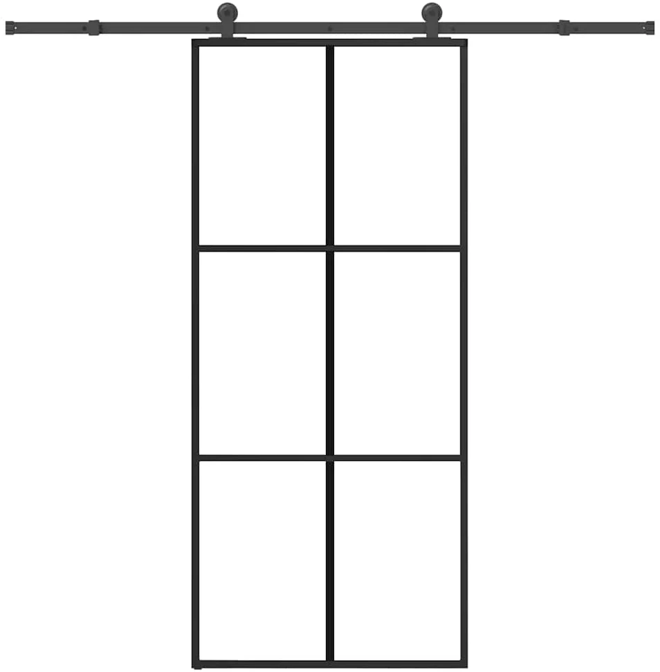 Stumdomos durys su įrangos rinkiniu, 90x205cm, ESG ir aliuminis