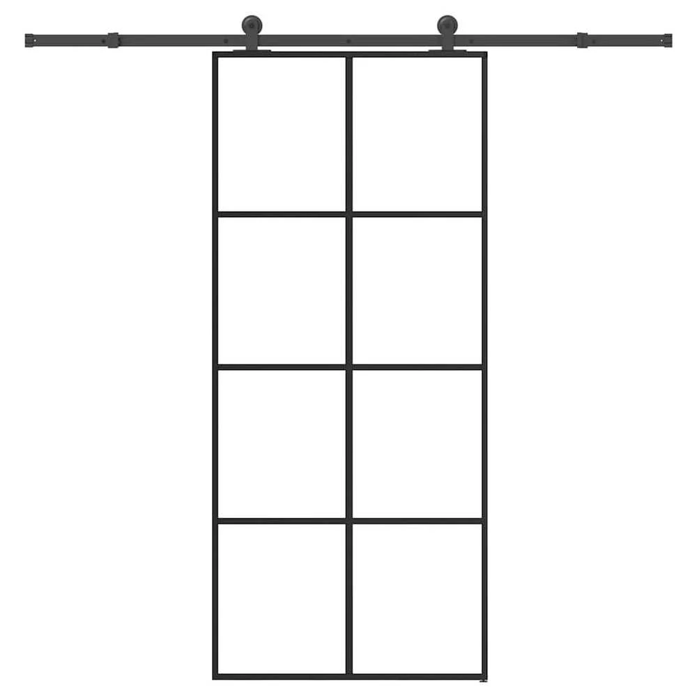 Stumdomos durys su įrangos rinkiniu, 90x205cm, ESG ir aliuminis
