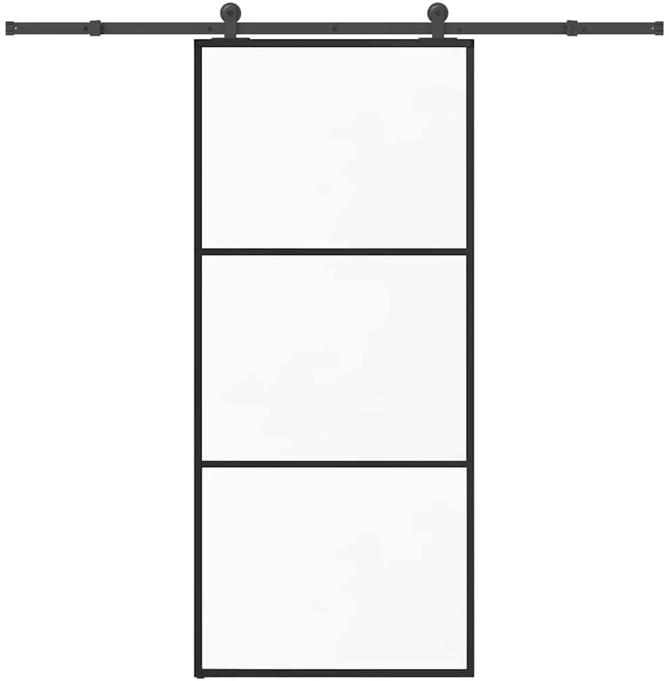 Stumdomos durys su įrangos rinkiniu, 90x205cm, ESG ir aliuminis