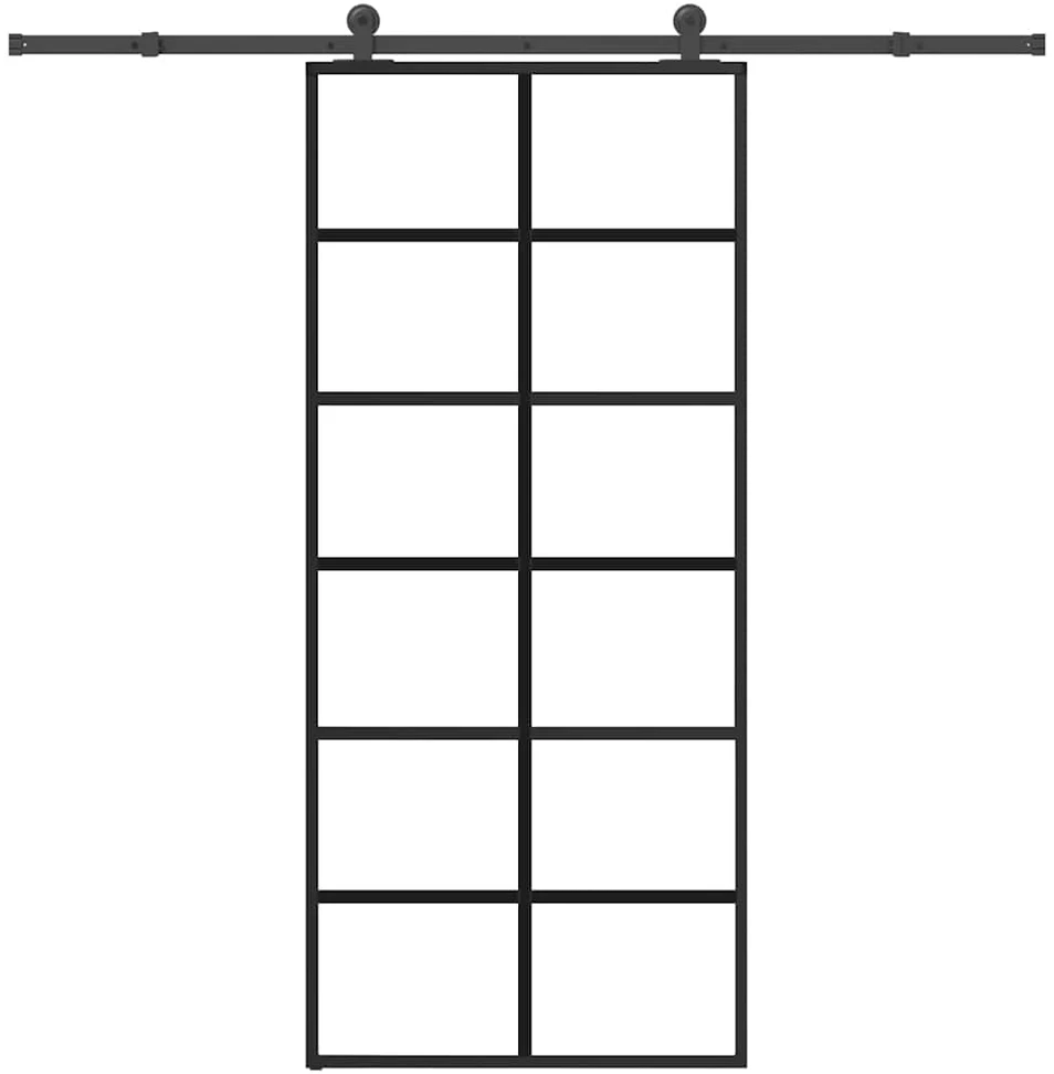 Stumdomos durys su įrangos rinkiniu, 90x205cm, ESG ir aliuminis