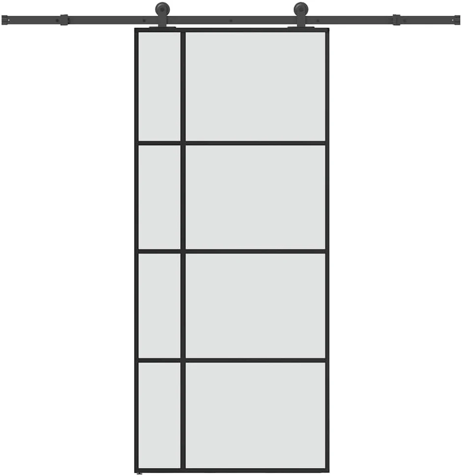 Stumdomos durys su įrangos rinkiniu, 90x205cm, ESG ir aliuminis