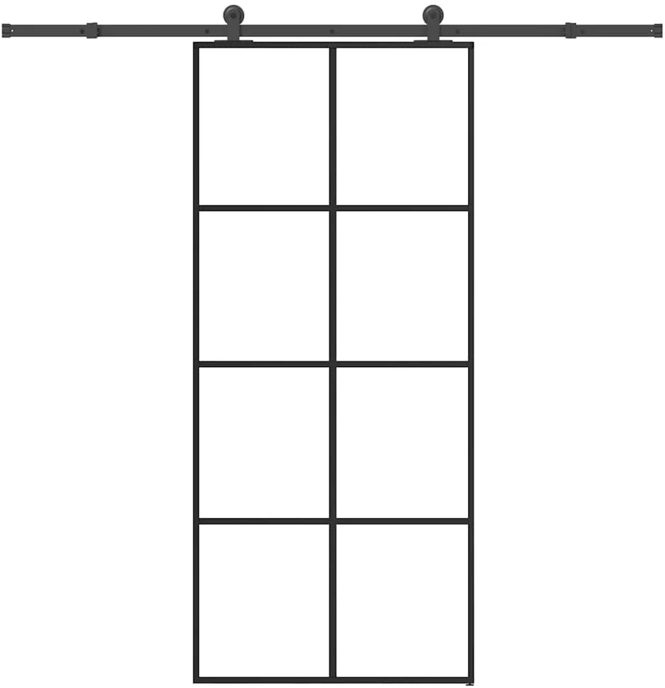 Stumdomos durys su įrangos rinkiniu, 90x205cm, ESG ir aliuminis