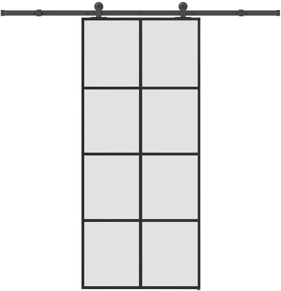 Stumdomos durys su įrangos rinkiniu, 90x205cm, ESG ir aliuminis