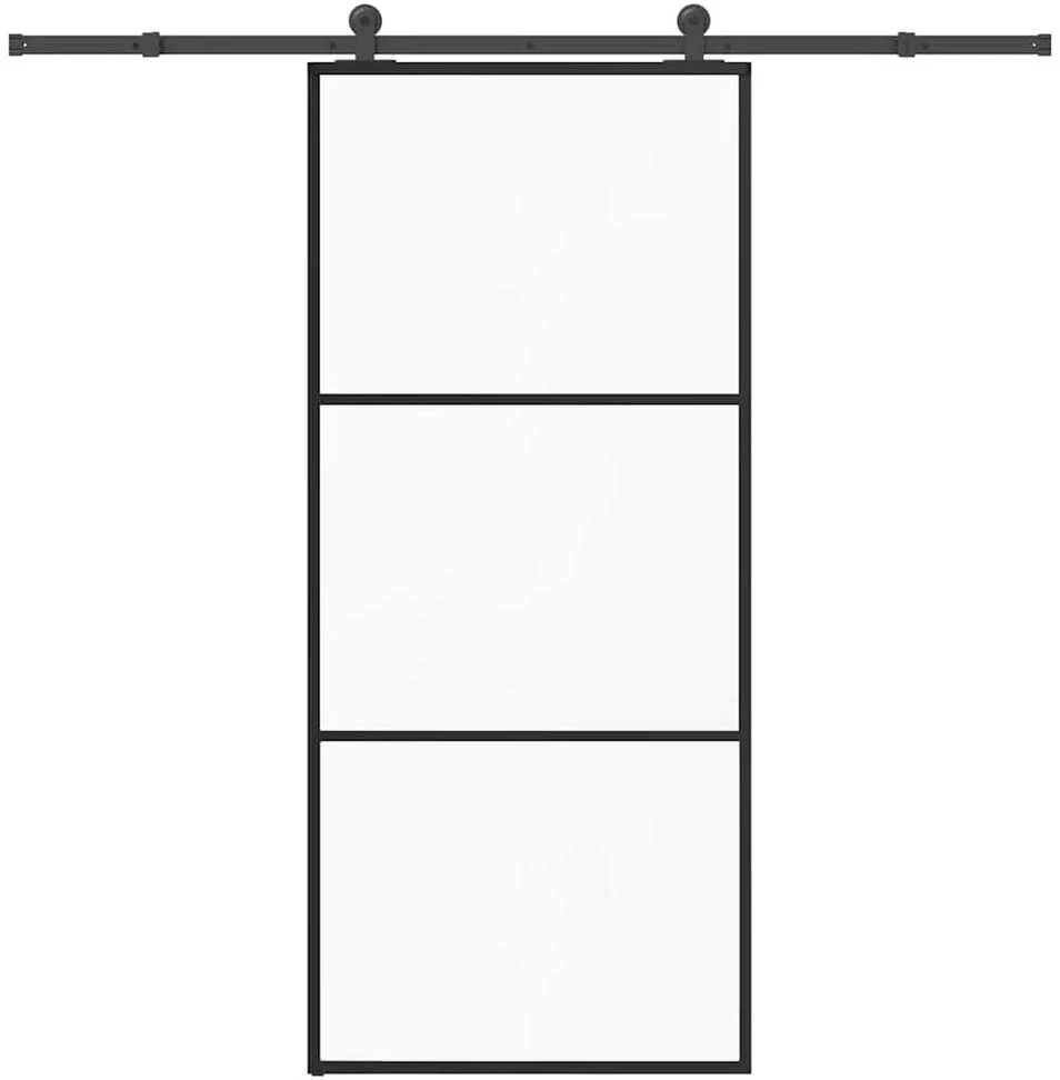 Stumdomos durys su įrangos rinkiniu, 90x205cm, ESG ir aliuminis