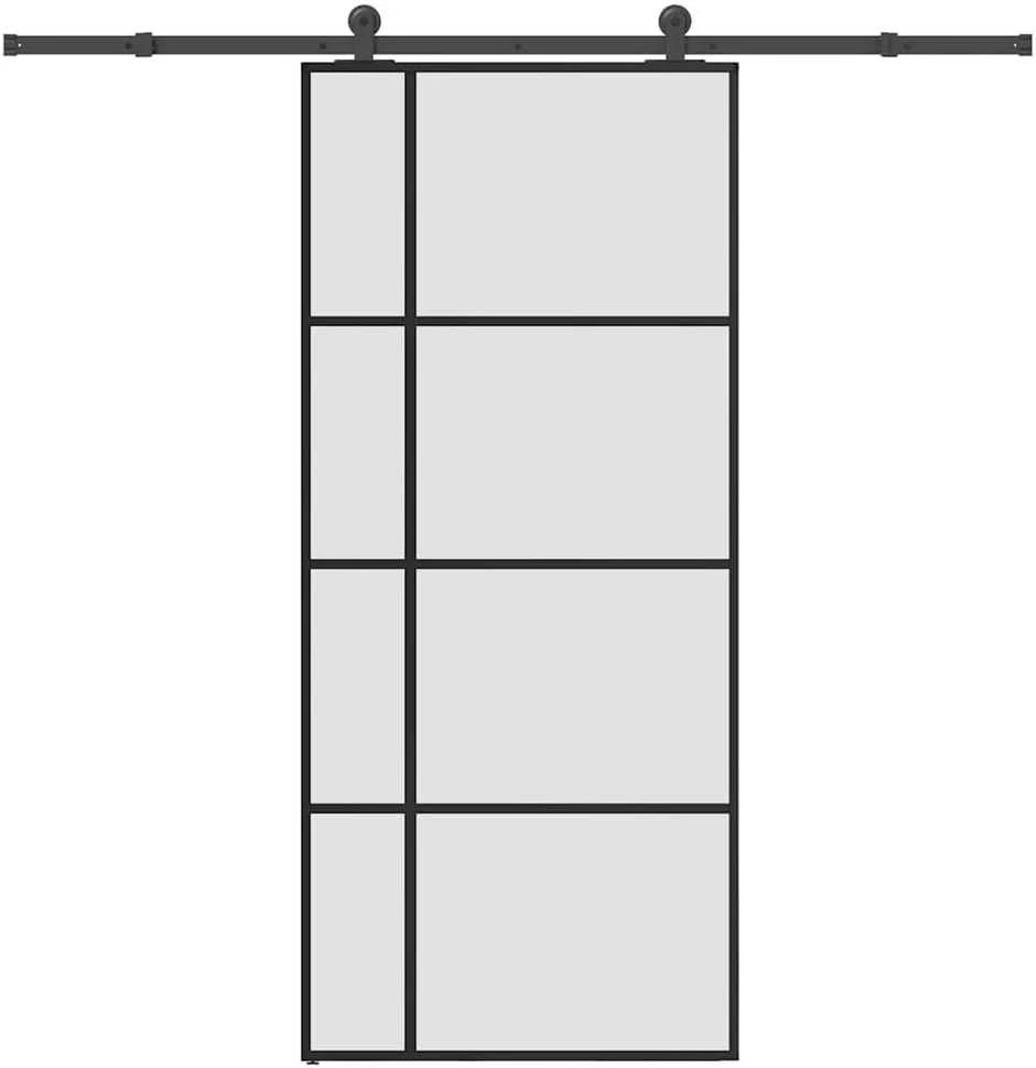 Stumdomos durys su įrangos rinkiniu, 90x205cm, ESG ir aliuminis