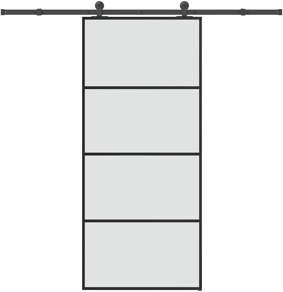 Stumdomos durys su įrangos rinkiniu, 90x205cm, ESG ir aliuminis
