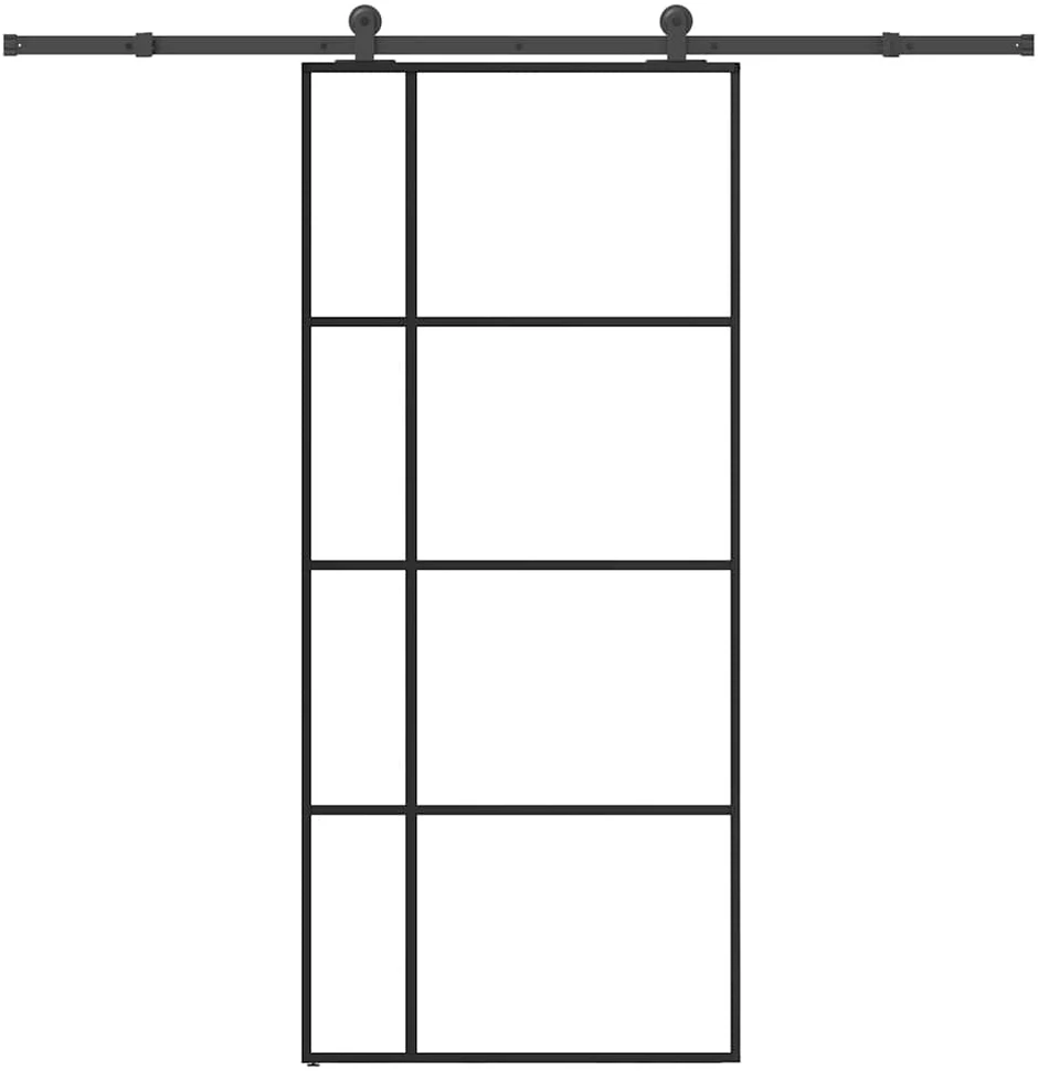 Stumdomos durys su įrangos rinkiniu, 90x205cm, ESG ir aliuminis
