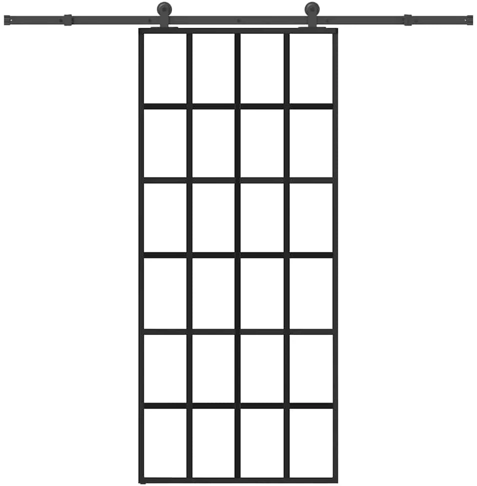 Stumdomos durys su įrangos rinkiniu, 90x205cm, ESG ir aliuminis