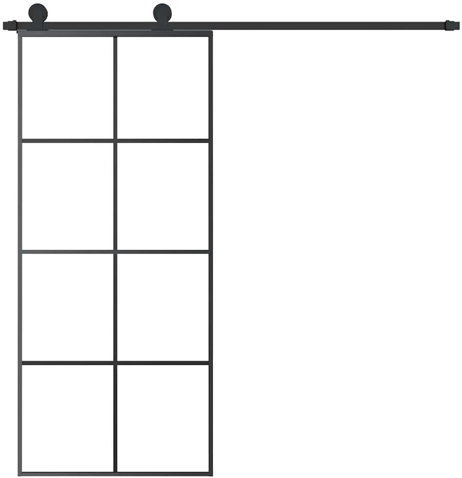 Stumdomos durys su įrangos rinkiniu, 90x205cm, ESG ir aliuminis