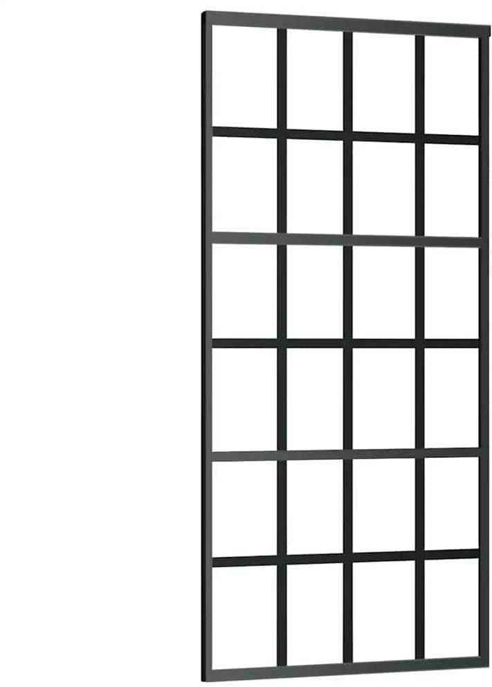 Stumdomos durys su įrangos rinkiniu, juodas, 90x205 cm, ESG ir