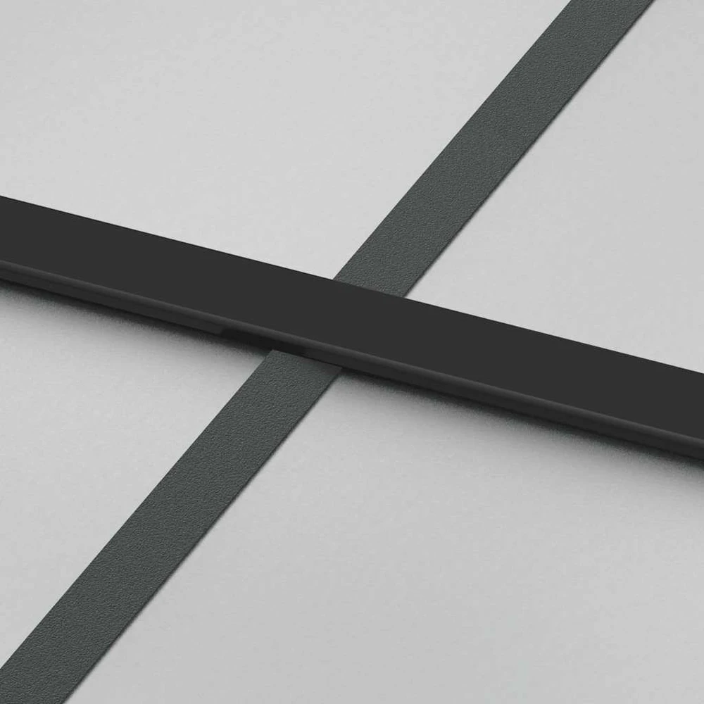 Stumdomos durys su įrangos rinkiniu, juodas, 76x205 cm