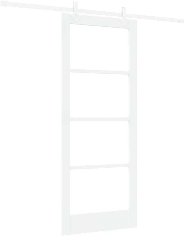 Slankios durys 83 x 202 cm Tvirtos pušies mediena ir stiklas