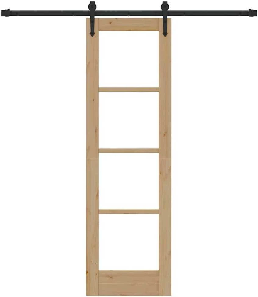 Slankios durys 61 x 198,5 cm Tvirtos pušies mediena ir stiklas