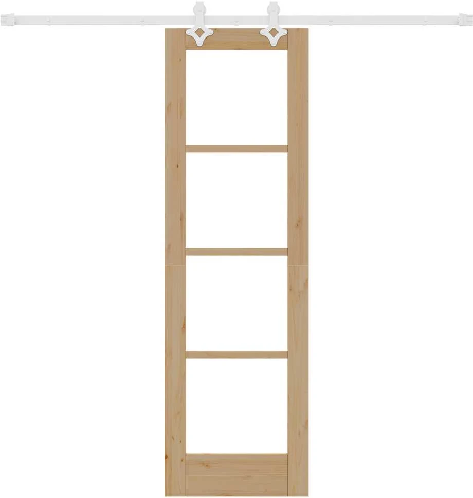 Slankios durys 61 x 198,5 cm Tvirtos pušies mediena ir stiklas