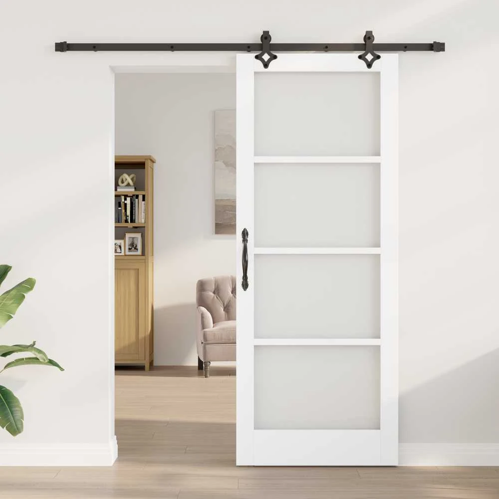 Slankios durys ORKDAL 83 x 211 cm Balta ir juoda