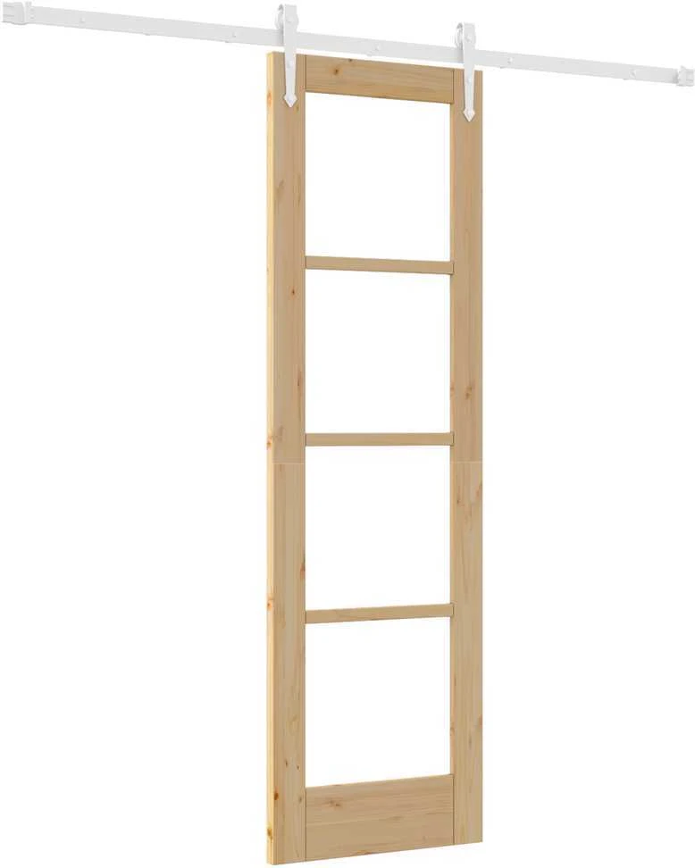 Slankios durys 61 x 198,5 cm Tvirtos pušies mediena ir stiklas