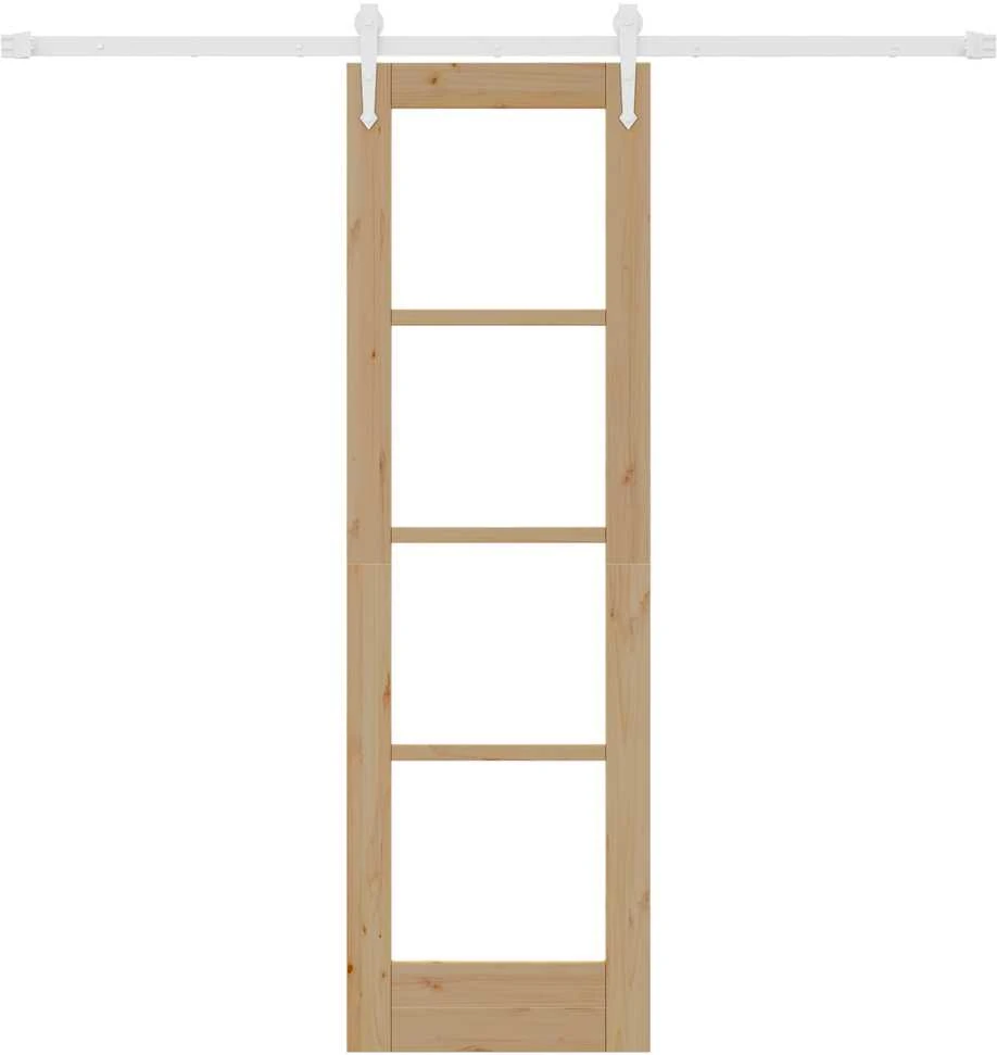 Slankios durys 61 x 198,5 cm Tvirtos pušies mediena ir stiklas