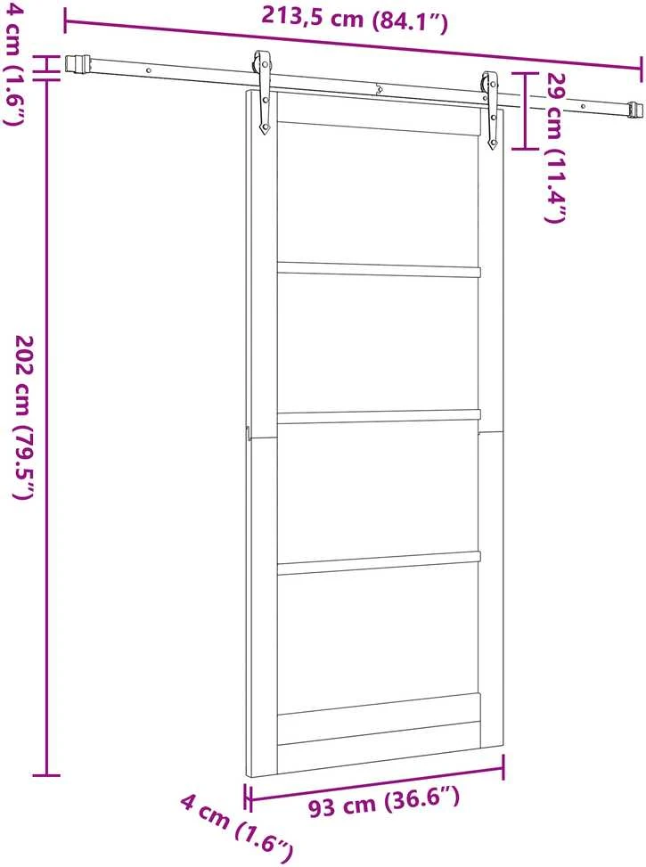 Slankios durys ORKDAL 93 x 211 cm Balta