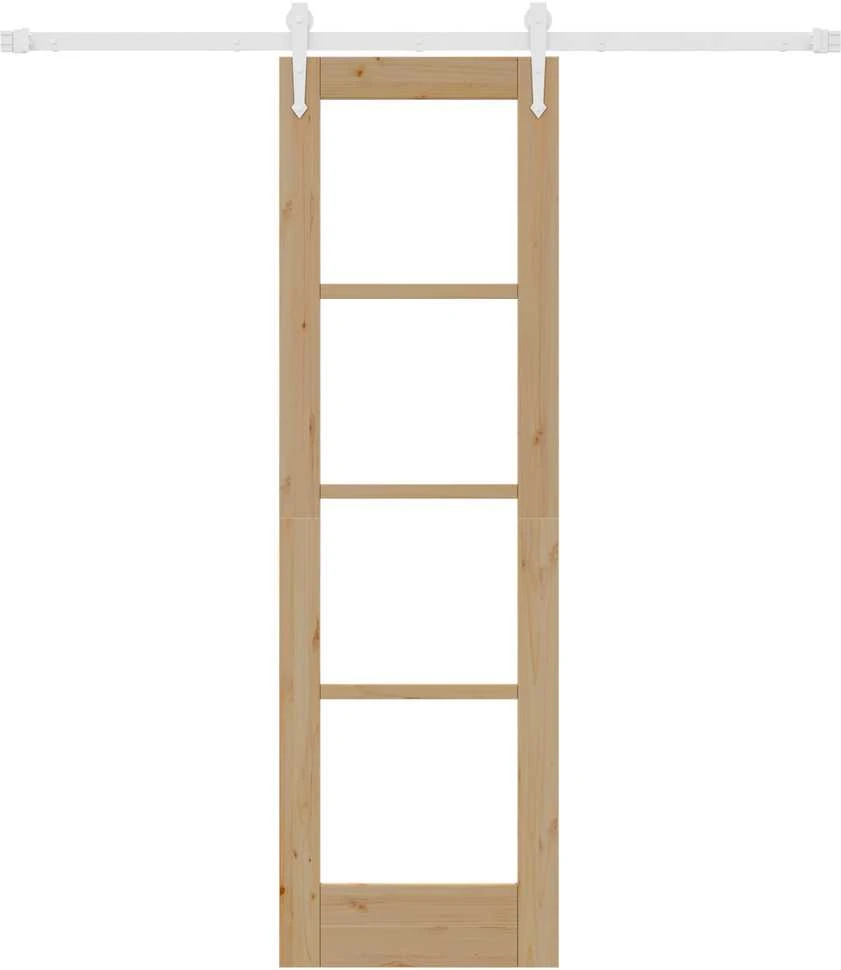 Slankios durys 61 x 198,5 cm Tvirtos pušies mediena ir stiklas