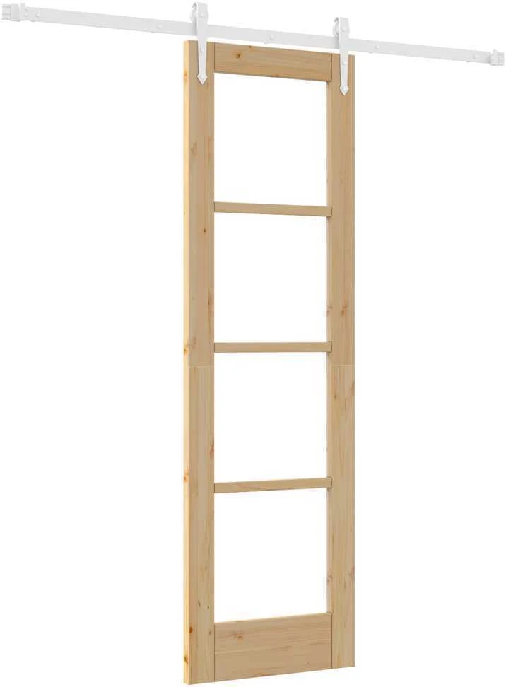 Slankios durys 61 x 198,5 cm Tvirtos pušies mediena ir stiklas