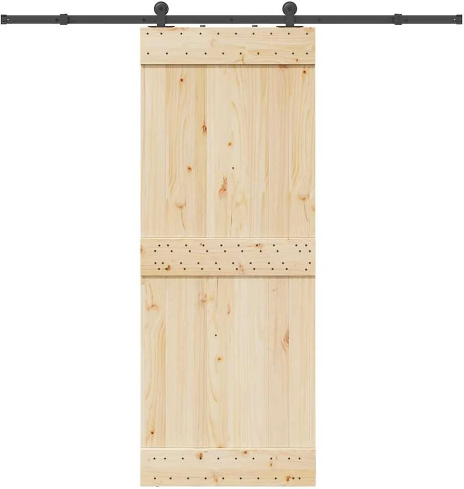 Stumdomų durų įrangos rinkinys, juodos sp., 213,5cm, plienas