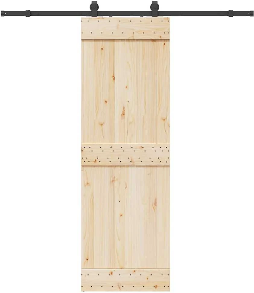 Stumdomų durų įrangos rinkinys, juodos sp., 200cm, plienas