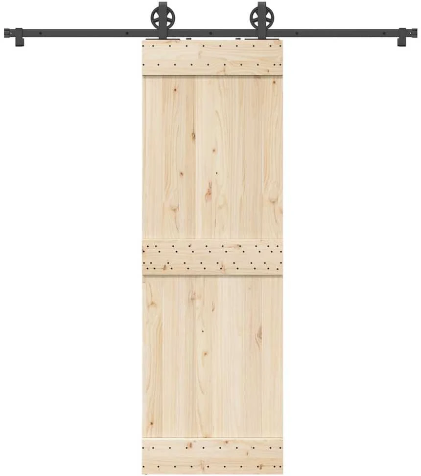 Stumdomų durų įrangos rinkinys, juodos sp., 200cm, plienas