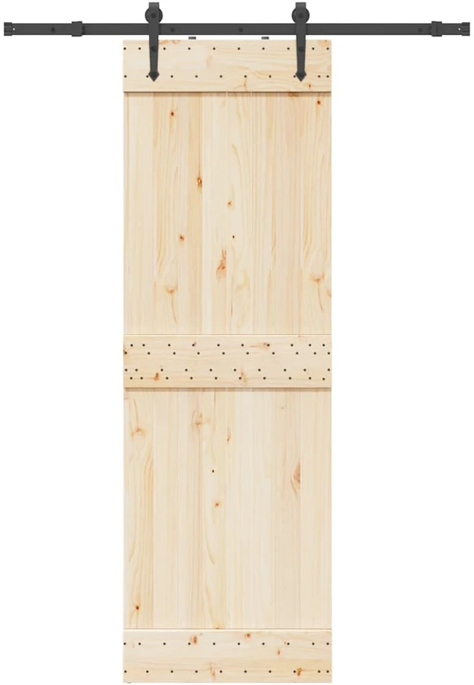 Stumdomų durų įrangos rinkinys, juodos sp., 152,5cm, plienas