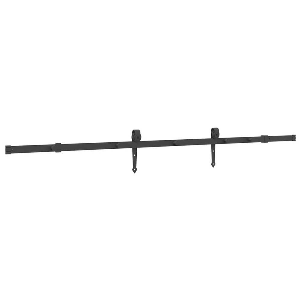 Stumdomų durų įrangos rinkinys, juodos sp., 213,5cm, plienas