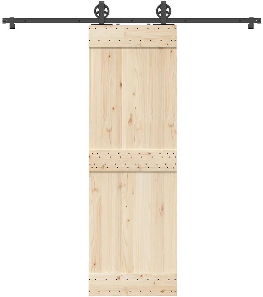 Stumdomų durų įrangos rinkinys, juodos sp., 200cm, plienas