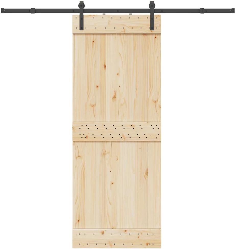 Stumdomų durų įrangos rinkinys, juodos sp., 213,5cm, plienas